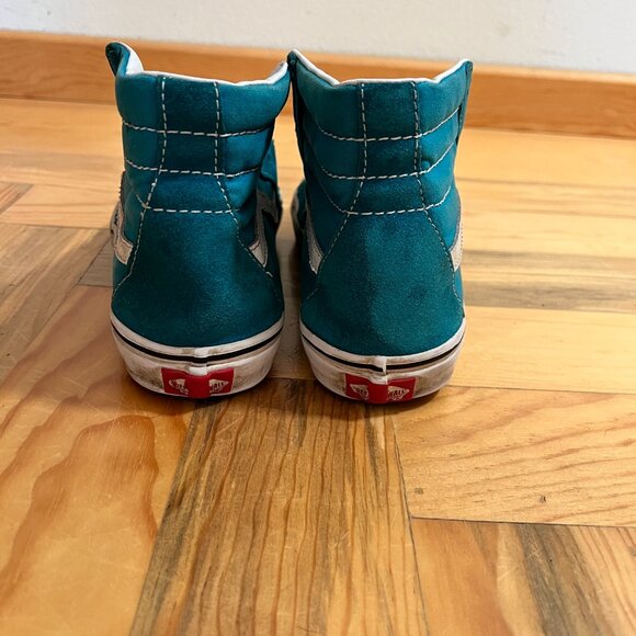 VANS Old Skool Skateboard High Top Blue‎ White, Mens Size 7.5 Women 9 - Picture 3 of 8